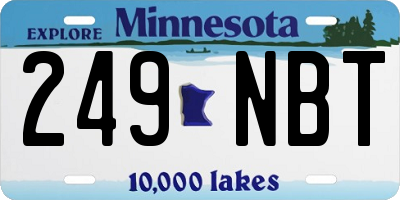 MN license plate 249NBT