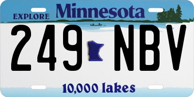 MN license plate 249NBV