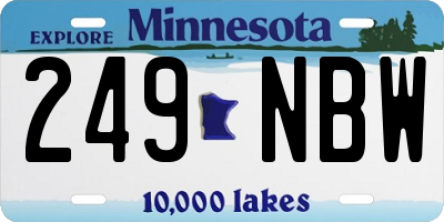 MN license plate 249NBW