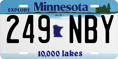 MN license plate 249NBY