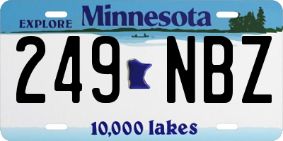 MN license plate 249NBZ