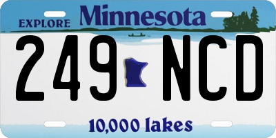 MN license plate 249NCD