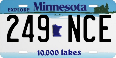 MN license plate 249NCE
