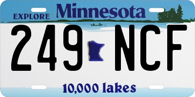 MN license plate 249NCF