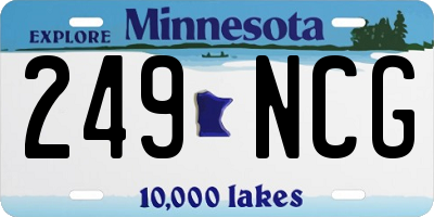 MN license plate 249NCG
