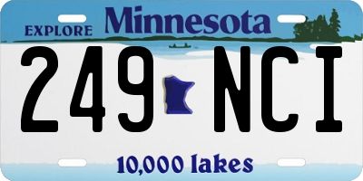MN license plate 249NCI