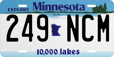 MN license plate 249NCM