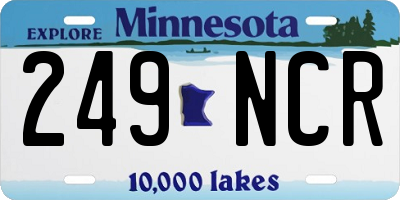 MN license plate 249NCR