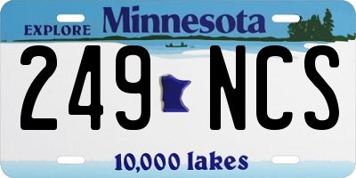 MN license plate 249NCS