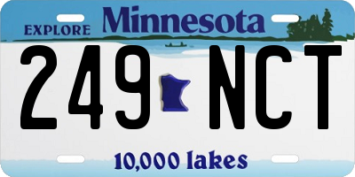 MN license plate 249NCT