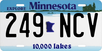 MN license plate 249NCV