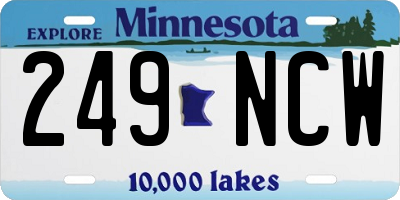 MN license plate 249NCW