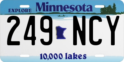 MN license plate 249NCY