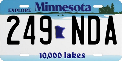 MN license plate 249NDA