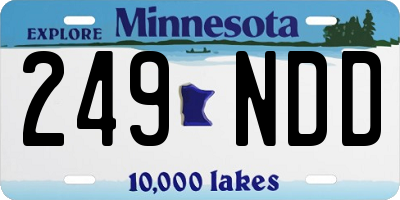 MN license plate 249NDD