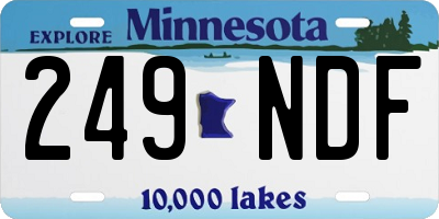 MN license plate 249NDF
