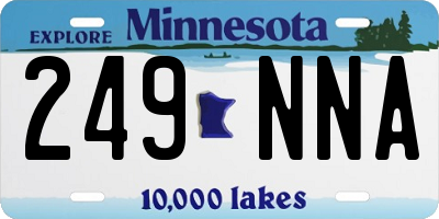 MN license plate 249NNA