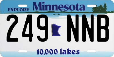 MN license plate 249NNB