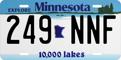 MN license plate 249NNF