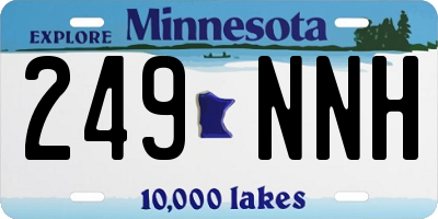 MN license plate 249NNH