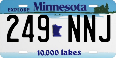 MN license plate 249NNJ