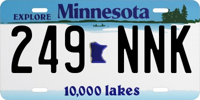 MN license plate 249NNK