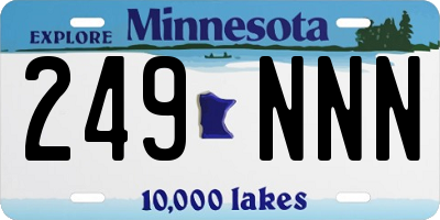 MN license plate 249NNN
