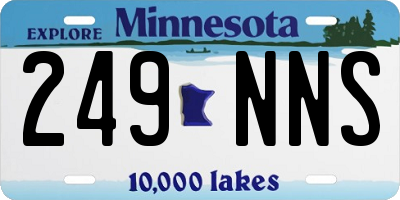 MN license plate 249NNS