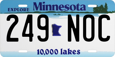 MN license plate 249NOC