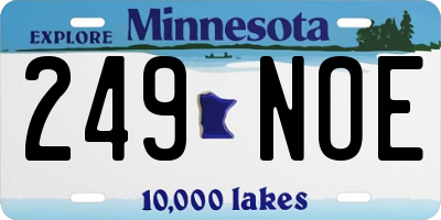 MN license plate 249NOE