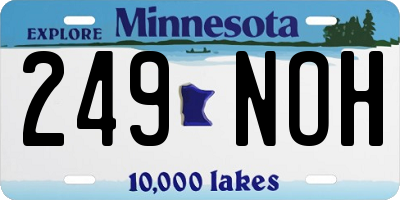 MN license plate 249NOH
