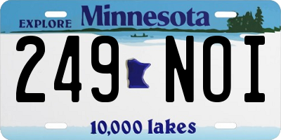 MN license plate 249NOI