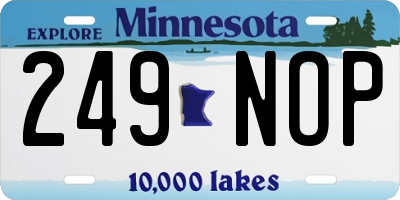 MN license plate 249NOP