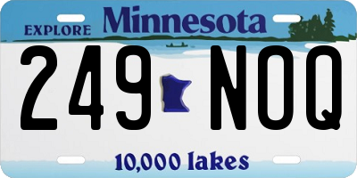 MN license plate 249NOQ
