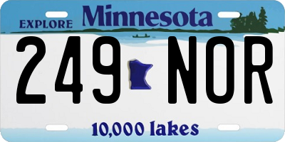 MN license plate 249NOR