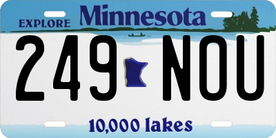 MN license plate 249NOU