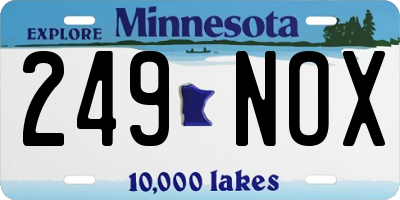 MN license plate 249NOX