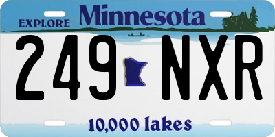 MN license plate 249NXR