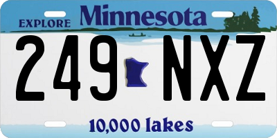 MN license plate 249NXZ