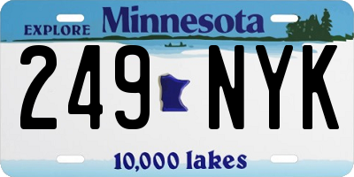 MN license plate 249NYK