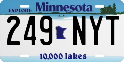MN license plate 249NYT
