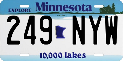 MN license plate 249NYW