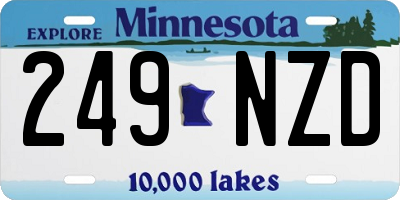 MN license plate 249NZD