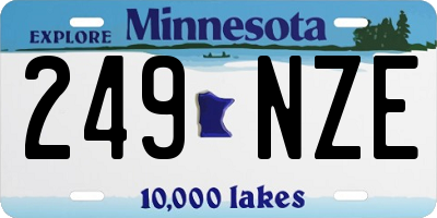 MN license plate 249NZE