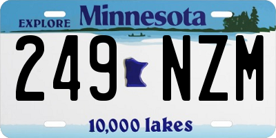 MN license plate 249NZM