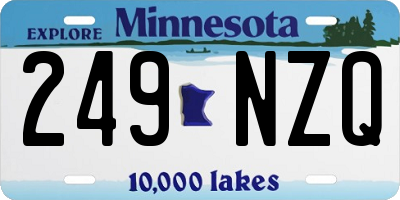 MN license plate 249NZQ