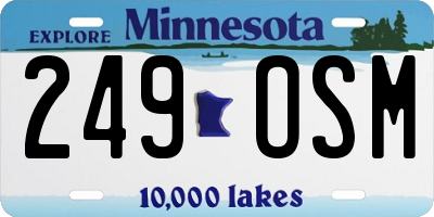 MN license plate 249OSM