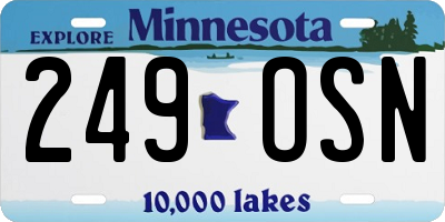 MN license plate 249OSN
