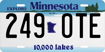 MN license plate 249OTE