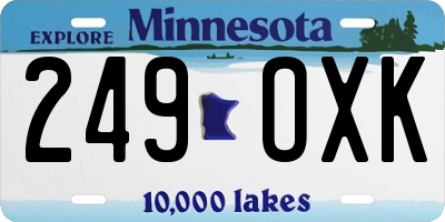 MN license plate 249OXK